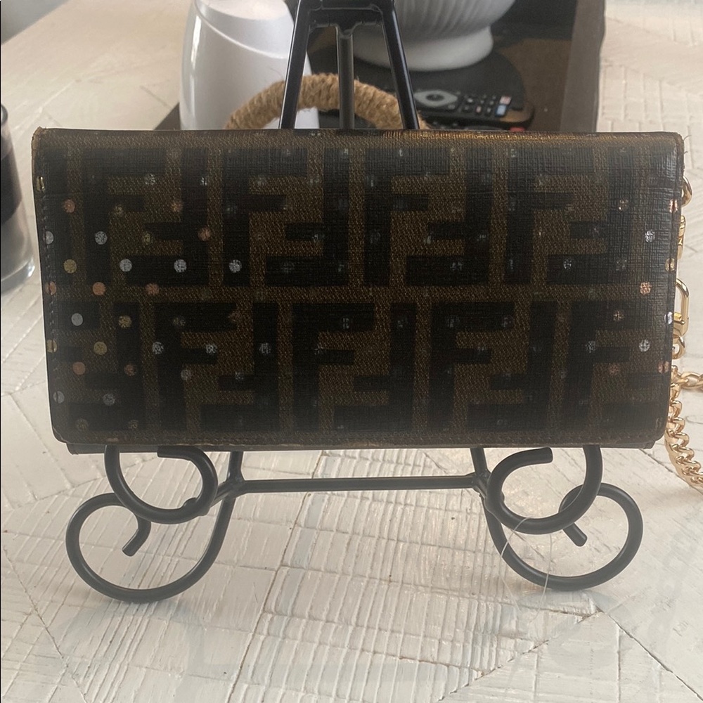 Fendi Brown and Black Monogram Wallet